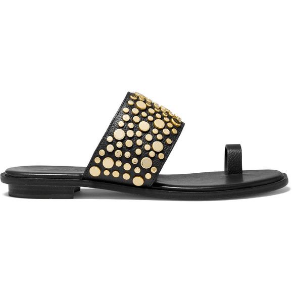 MICHAEL Michael Kors Womens SONYA STUDDED SANDAL Black Flat Sandals Shoes NWOB - Picture 2 of 4